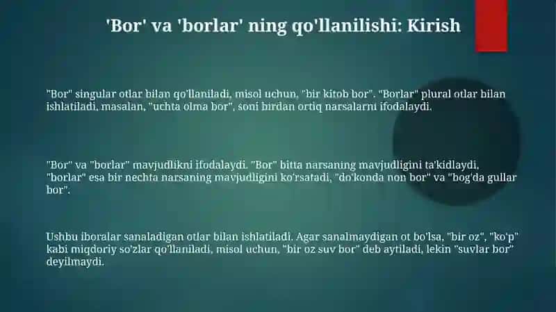 Bor va Borlar: Asosiy Qoidalar 3
