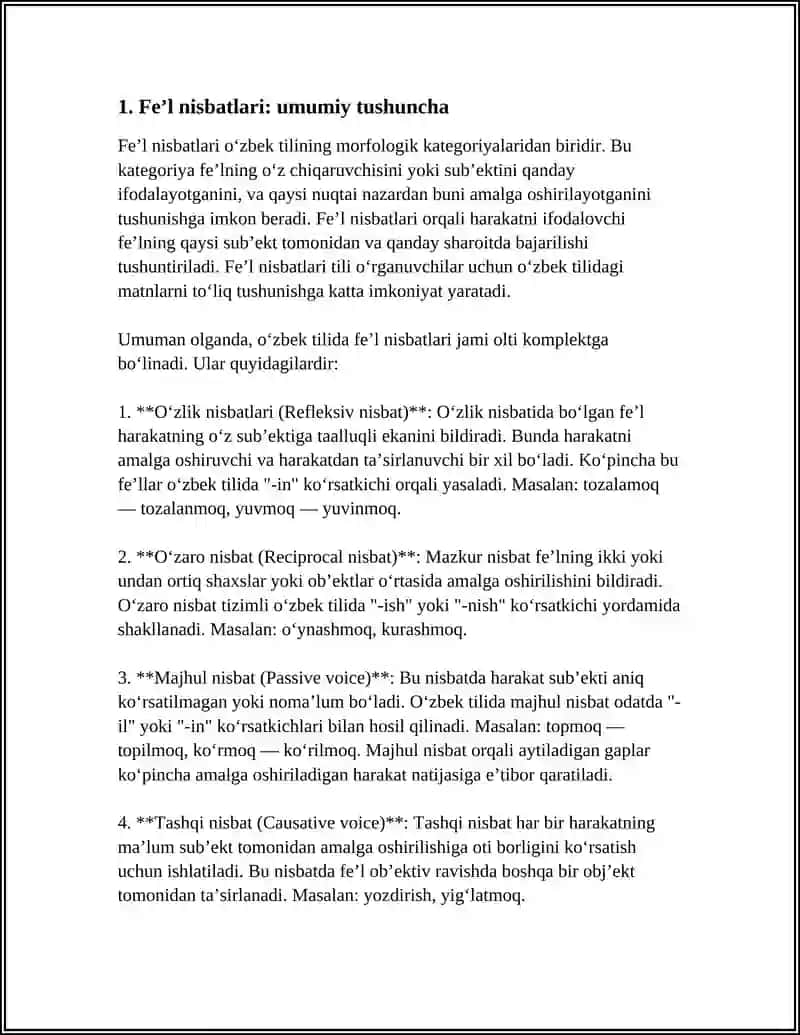 FE’L NISBATLARI 3