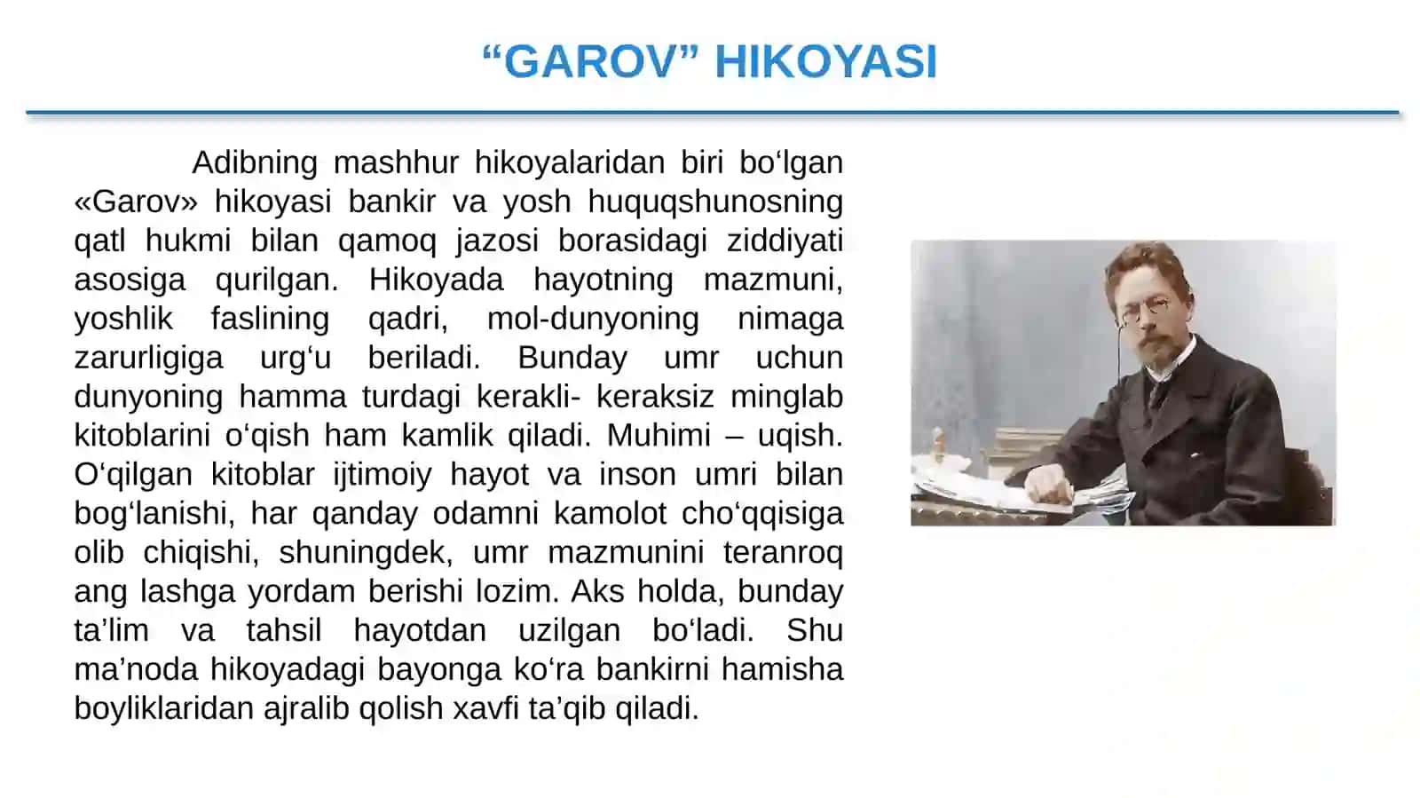 CHEXOVNING “GAROV” HIKOYASI TAHLILI 3