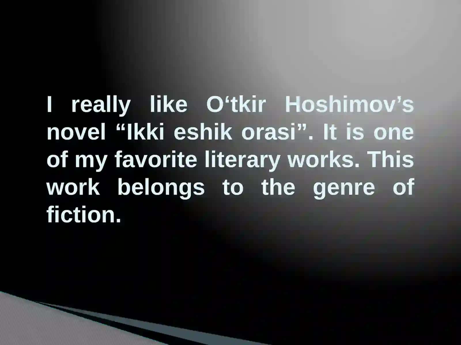 O‘TKIR HOSHIMOV’S“IKKI ESHIK ORASI” 3