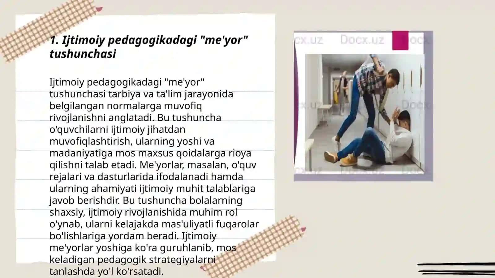 Ijtimoiy pedagogikada "me'yor" tushunchasi 3