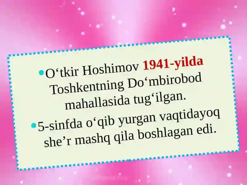 O'tkir Hoshimovning hayoti va ijoti 3