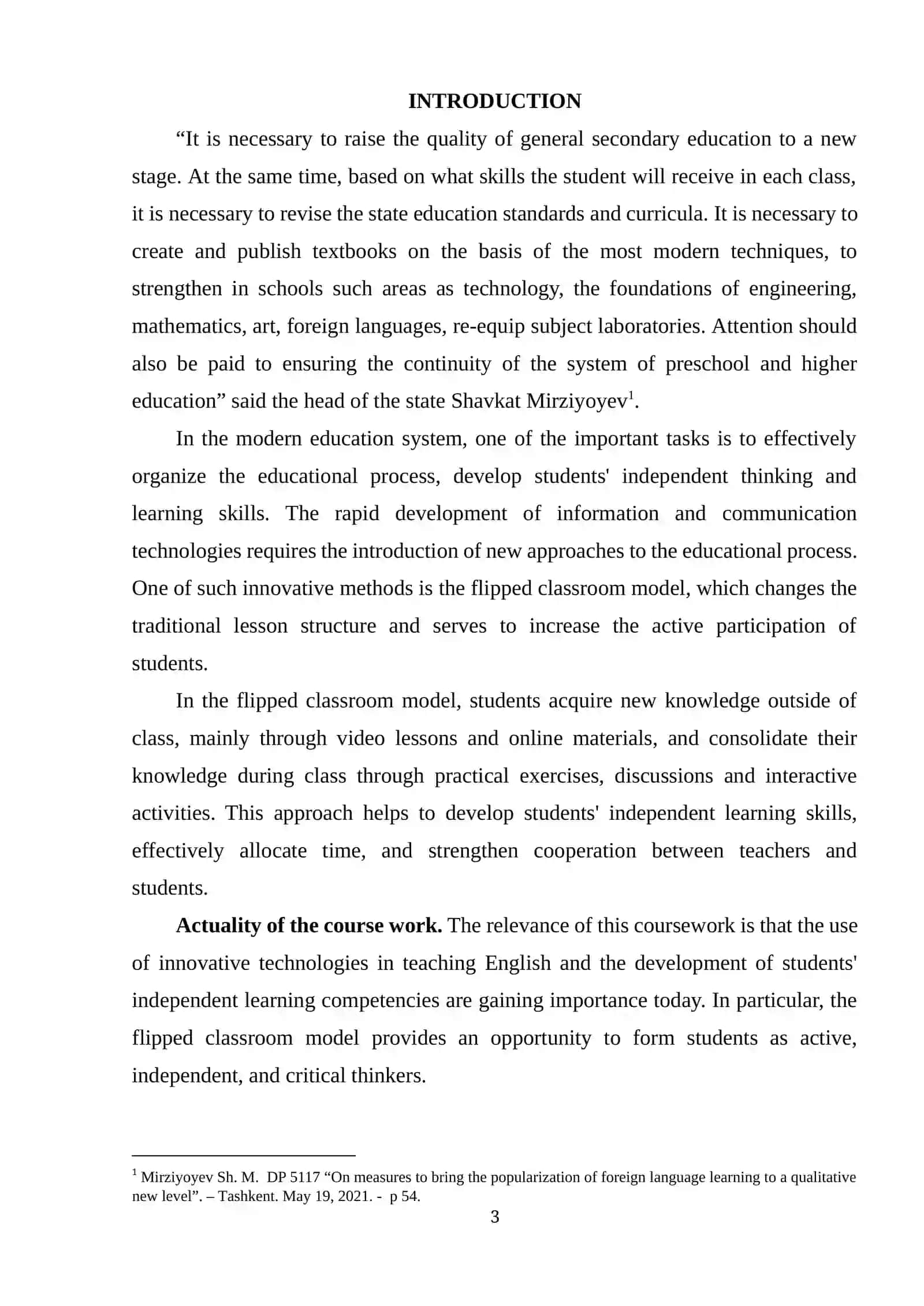 FLIPPED CLASSROOM MODEL IN ENGLISH CLASSES: HOW TECHNOLOGY CAN FOSTER INDEPENDENT LEARNING 3
