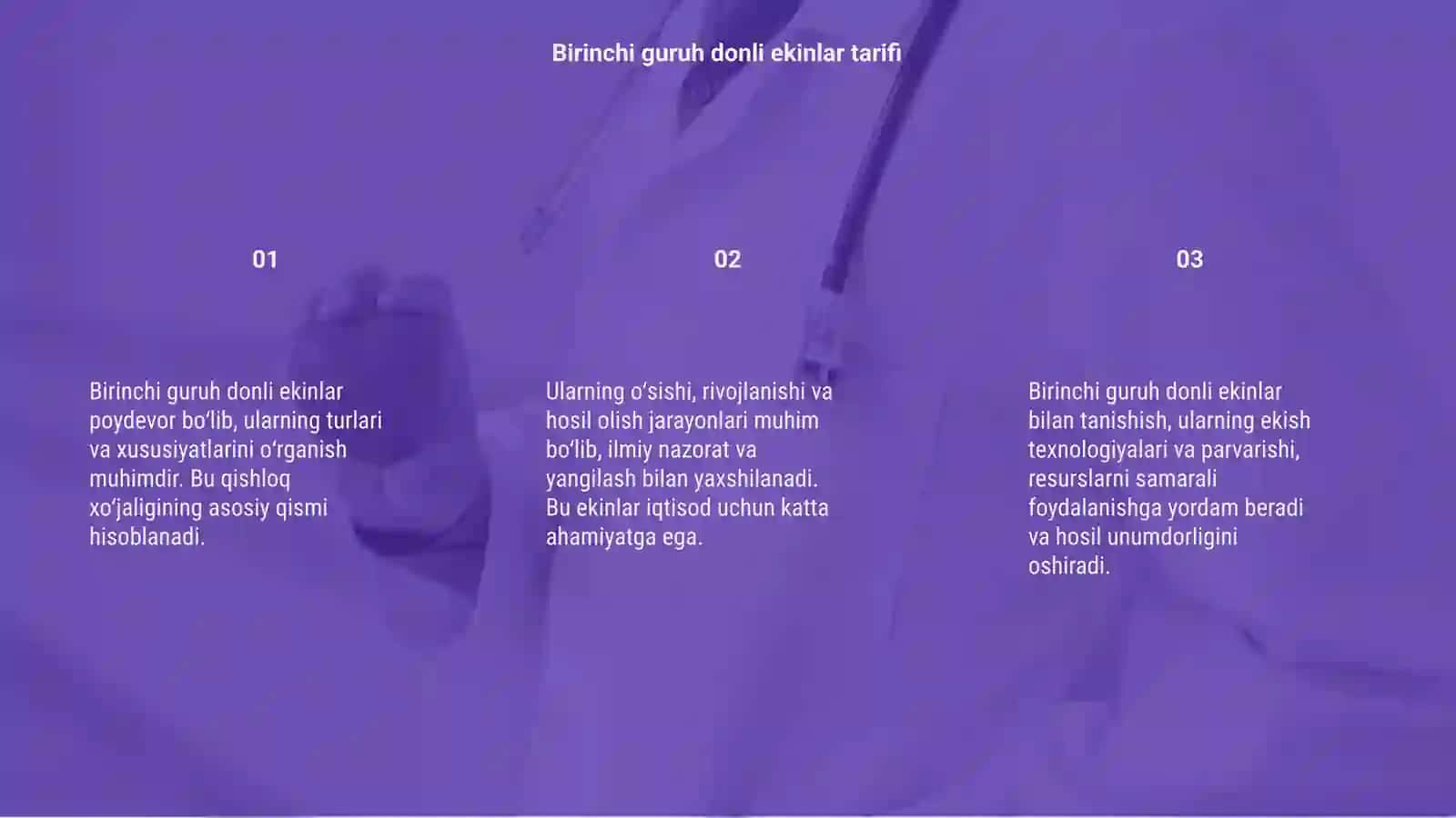 Birinchi guruh donli ekinlarini o'rganish 3