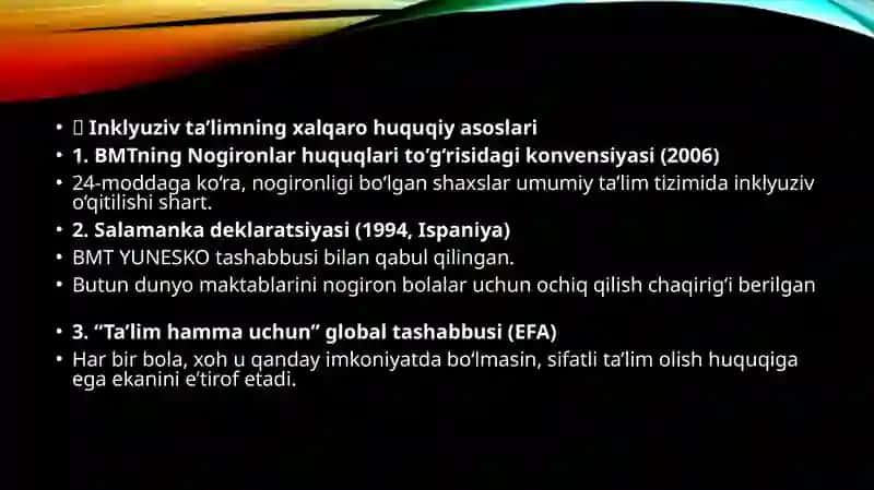 Chet elda alohida yordamga muhtoj bolalarning inklyuziv ta'limi. 3