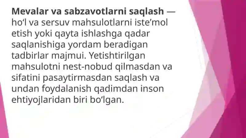 Mevalar sifatiga sensorik baholash 3