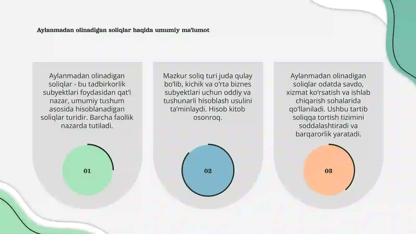 Aylanmadan olinadigan soliqlar 3