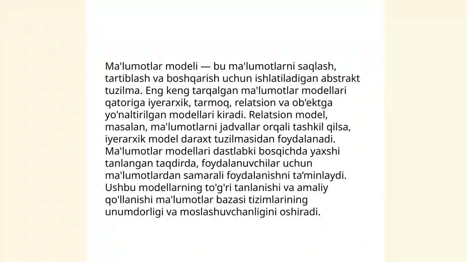 Ma'lumotlar bazasi tizimining arcitekturasi 3