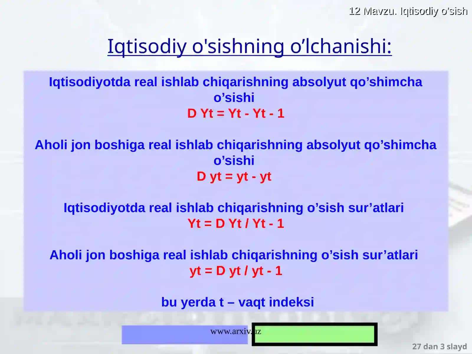 Iqtisodiy o’sish 3
