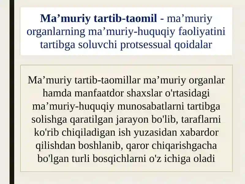 Ma’muriy tartib-taomillar 3
