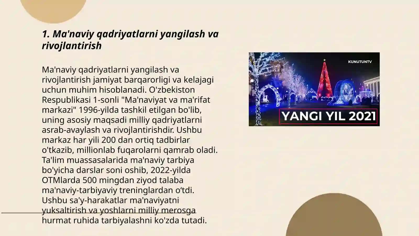 Amalga oshirilayotgan ma'naviy o'zgarishlar 3