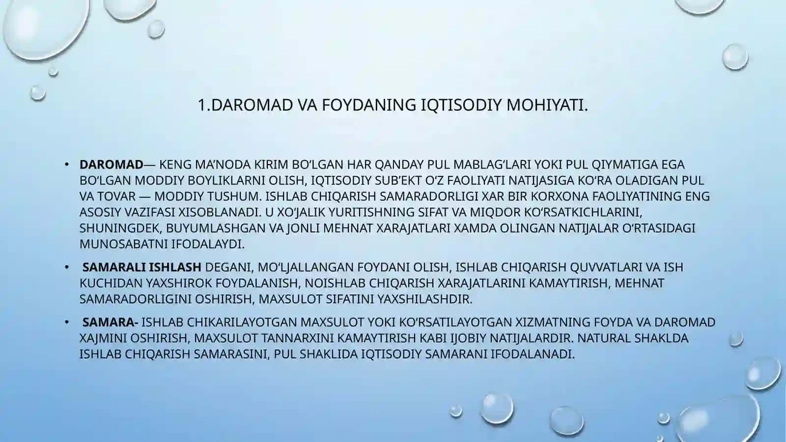 korxonaning daromadi va foydasi 3