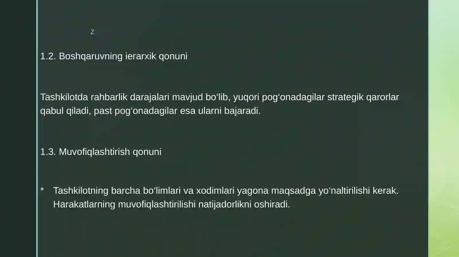 Menejment qonunlari tamoyillari va funksiyalari 3