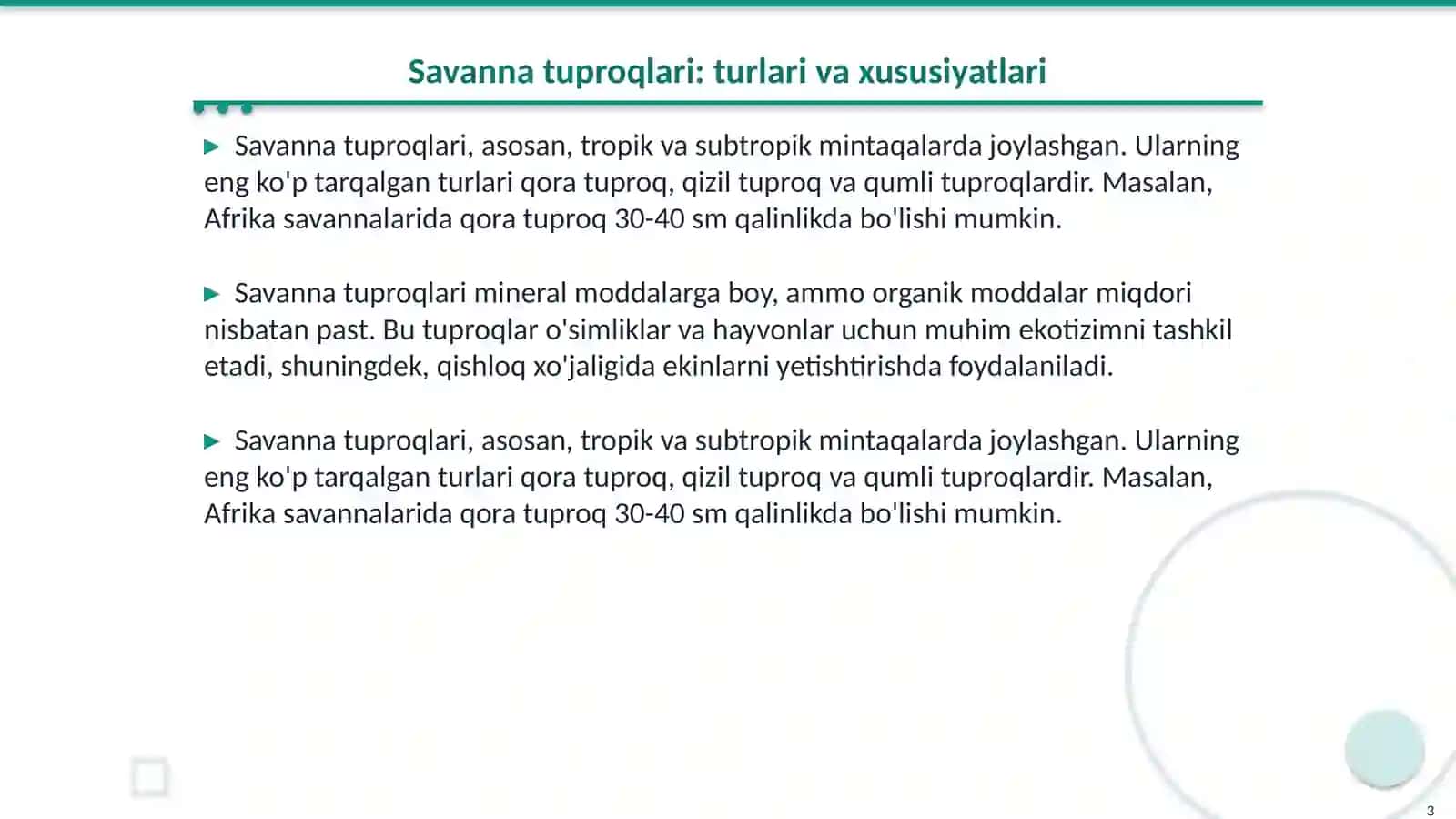 Savanna va siyrak oʻrmonlar tuproqlari 3