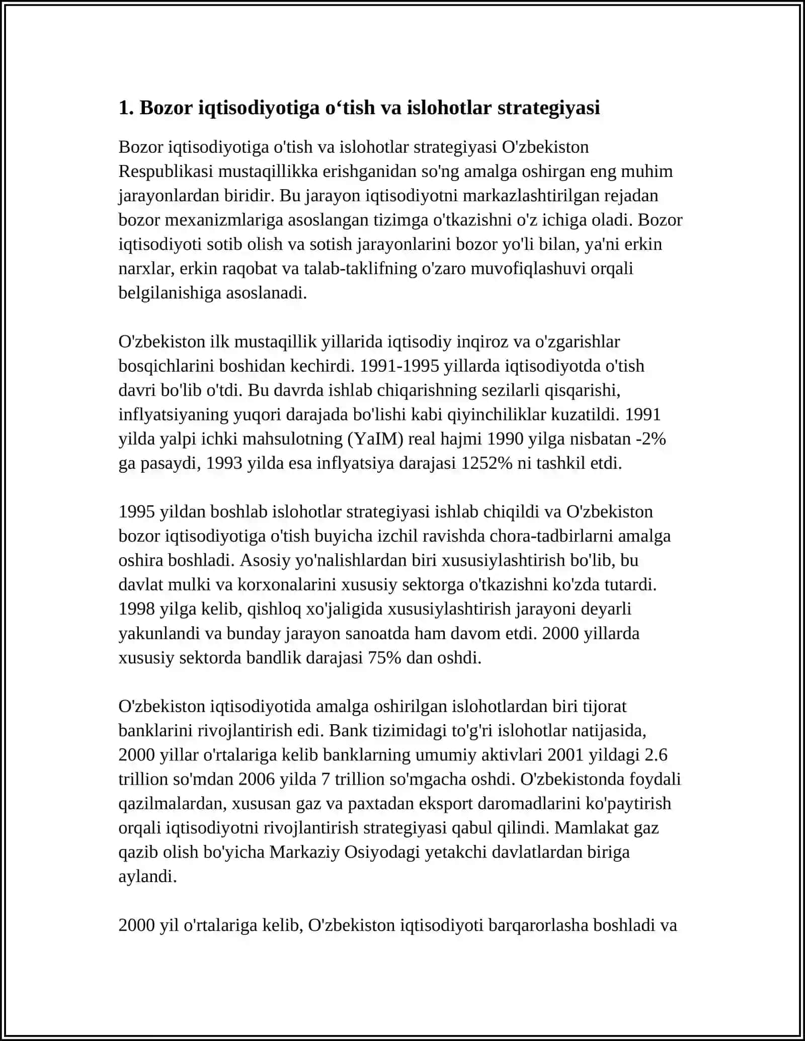 IQTISODIY ISLOHOTLAR DAVR TALABI 3