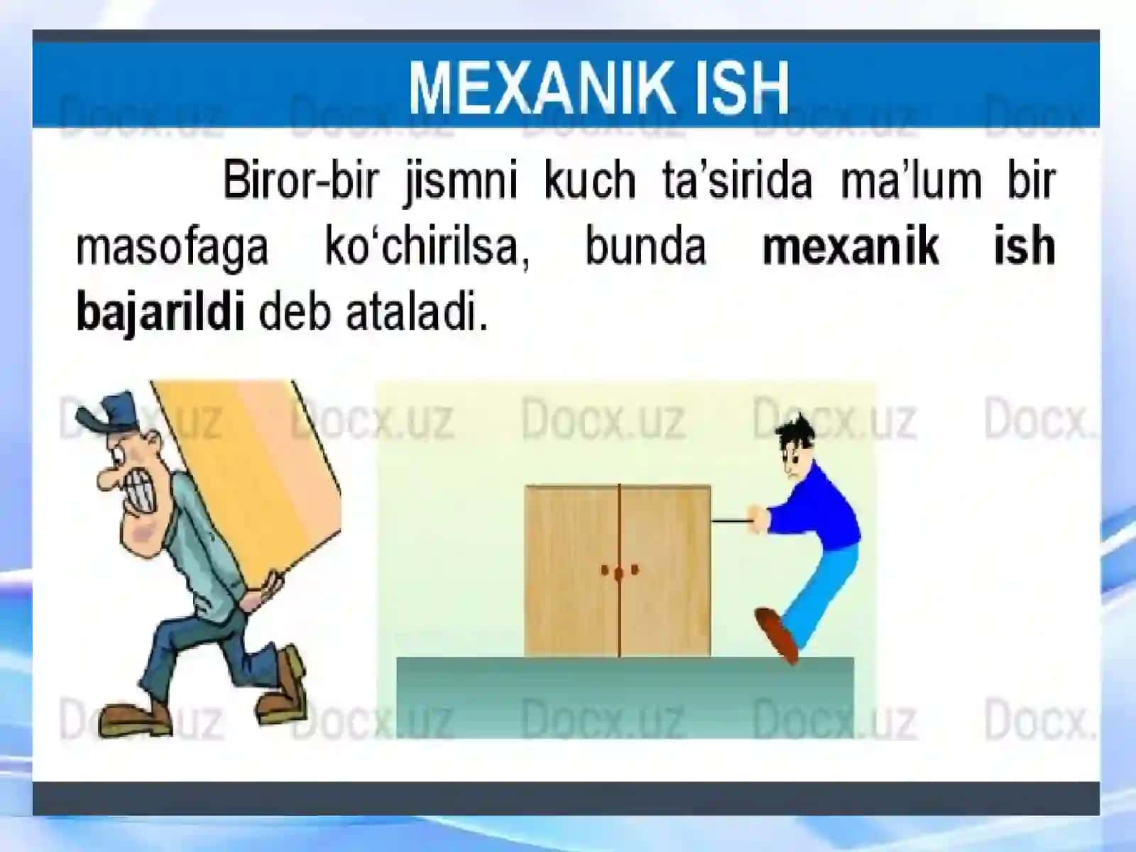 Mexanik ish va kinetik energiya 3