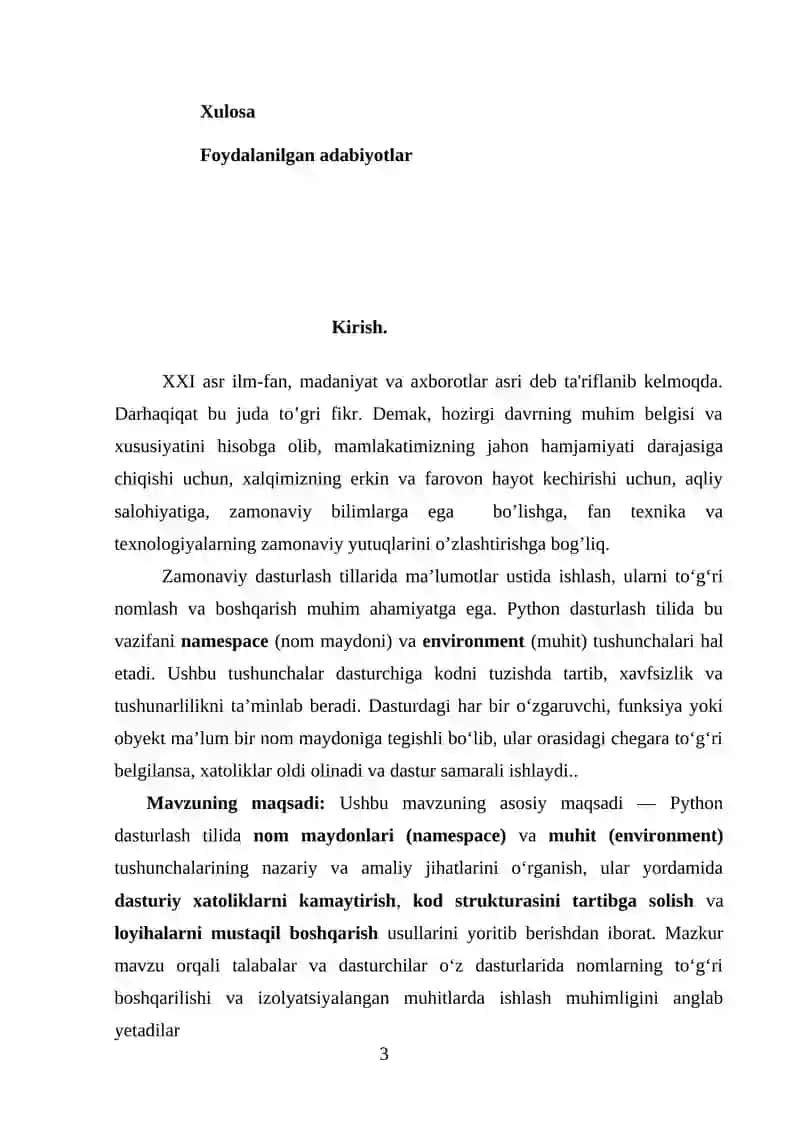 Pythonda nom maydonlari va muhitlari 3