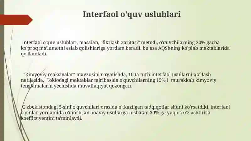 Interfaol o'quv uslublari 3