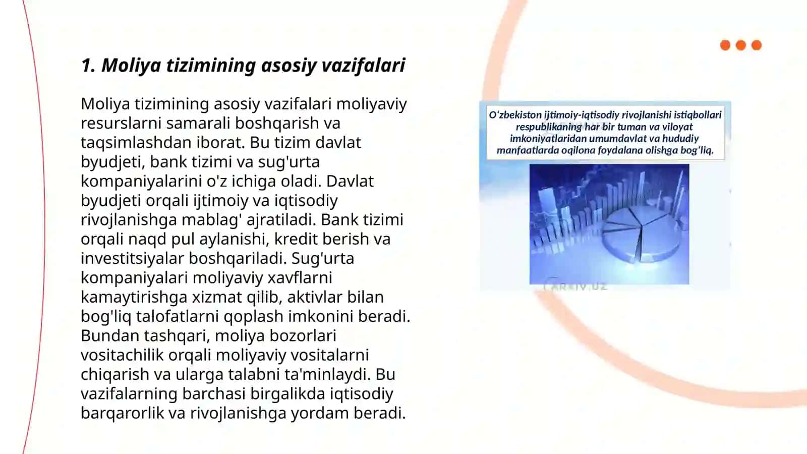 Moliya tizimining ahamiyati, uning tuzilishi 3