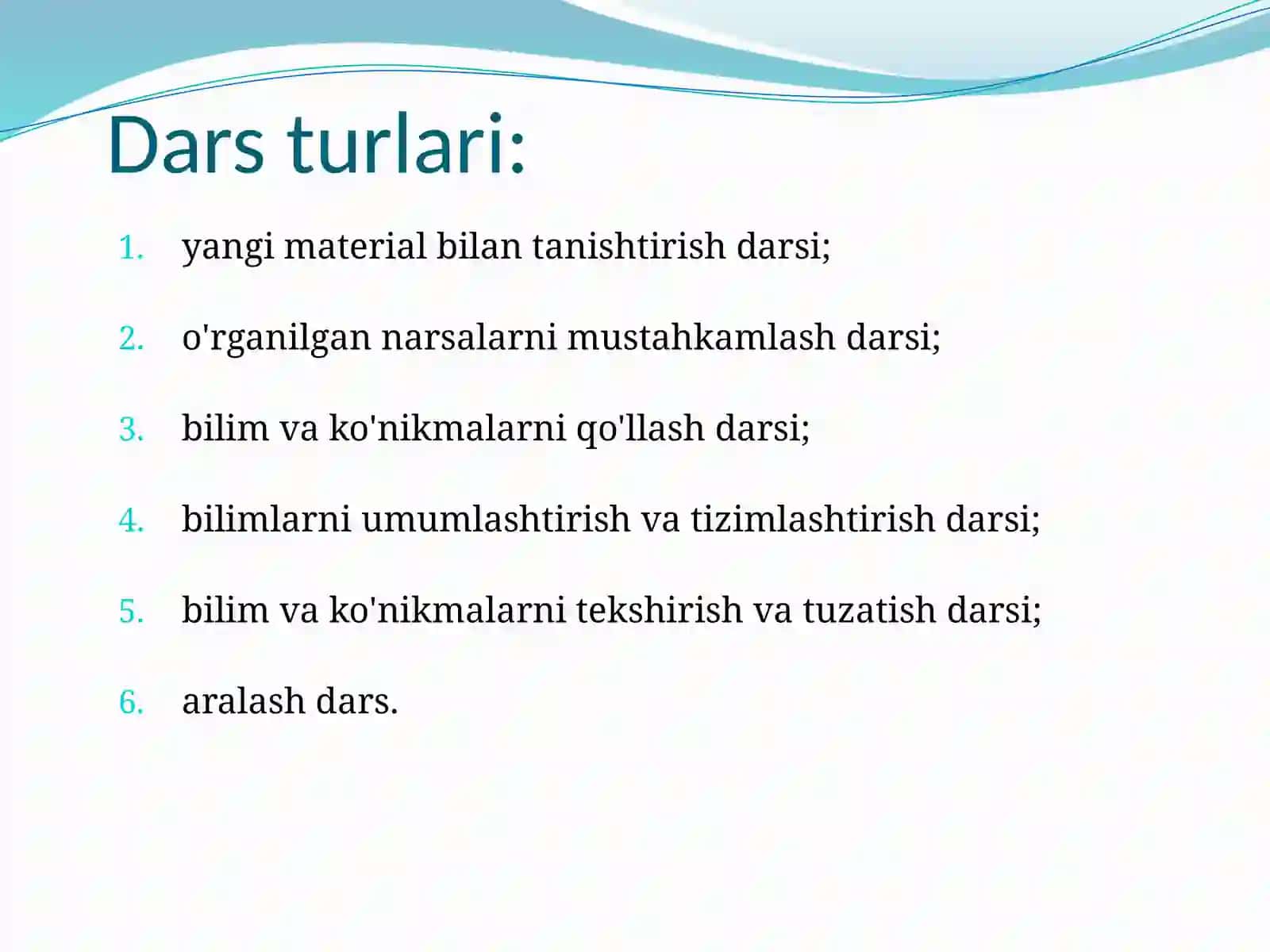 Maxsus fanlarni o'qitish shakllarining umumiy tavsifi 3