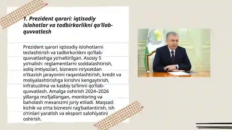 Prezident Qaror, Farmon va Farmoyishlari 3