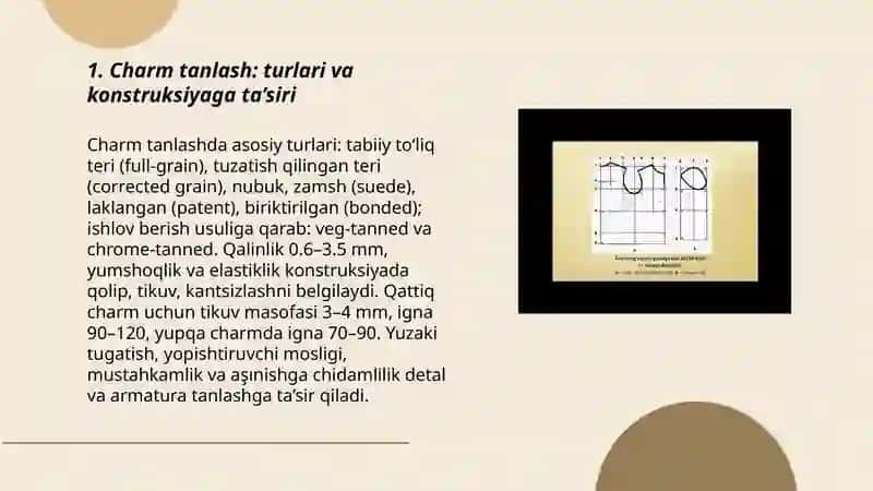 Charmdan tikuv buyumlarni konstruksiyalash 3