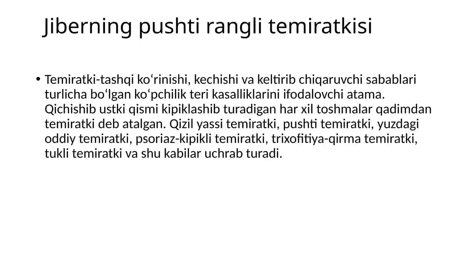 JIBERNING PUSHTI RANGLI TEMIRATKISI(PITYRIASIS ROSEA GIBERT) 3