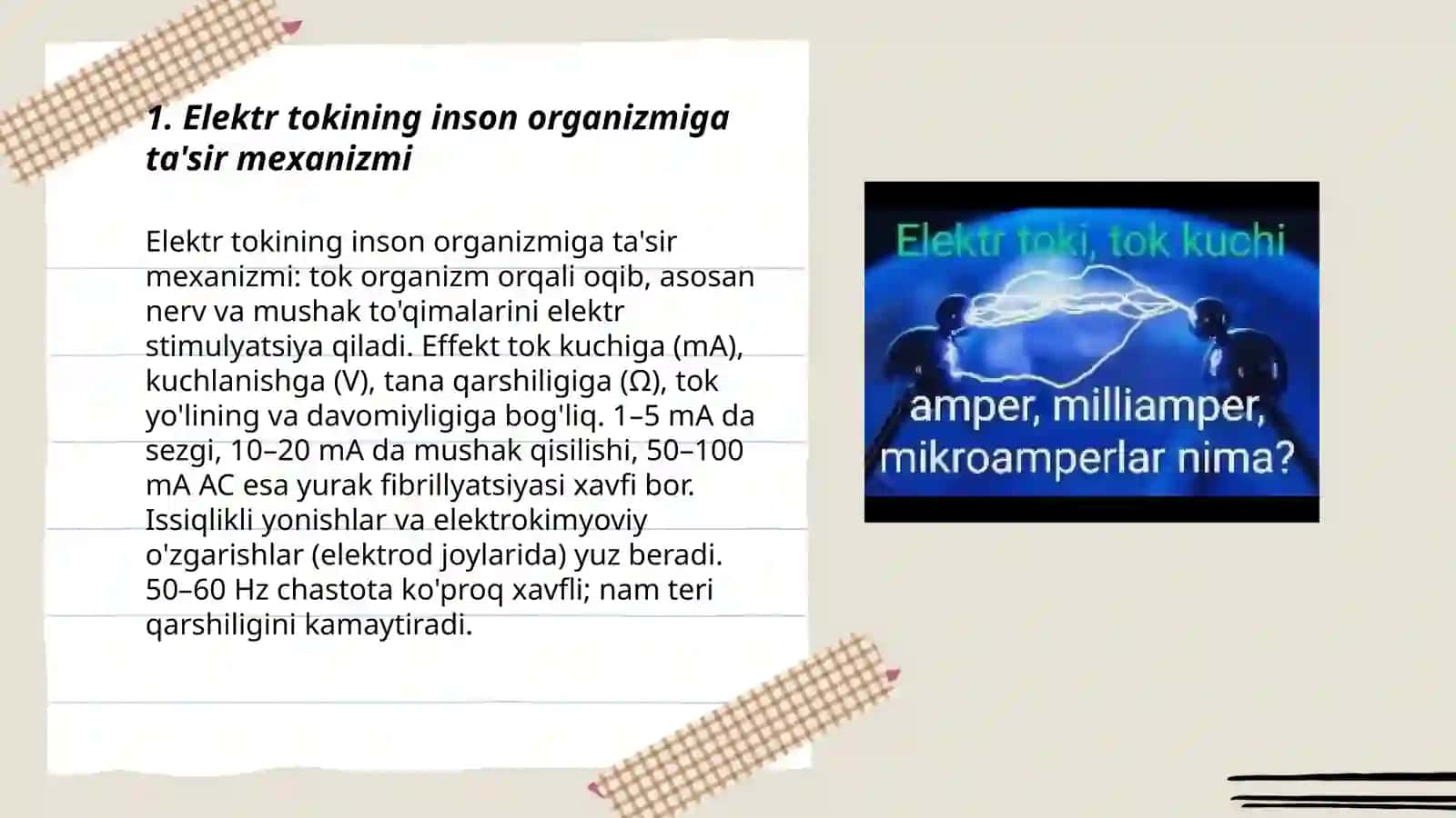 Elektr tokining organizimga ta'siri 3
