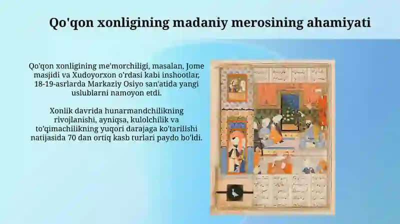 Qoʻqon xonligi davri madaniyati va sanati 3