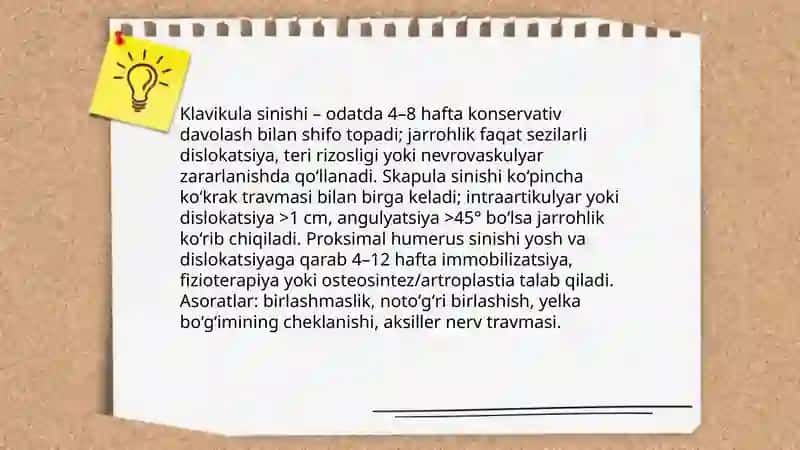 Yelka shikastlari va asoratlari. Bilak qoʻl panja shikastlari 3