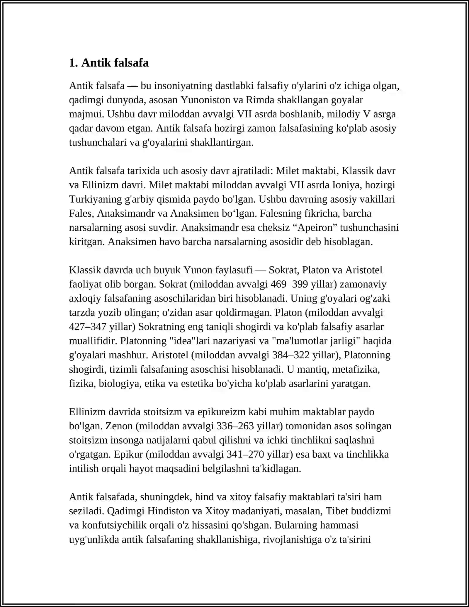 Antik falsafa 3
