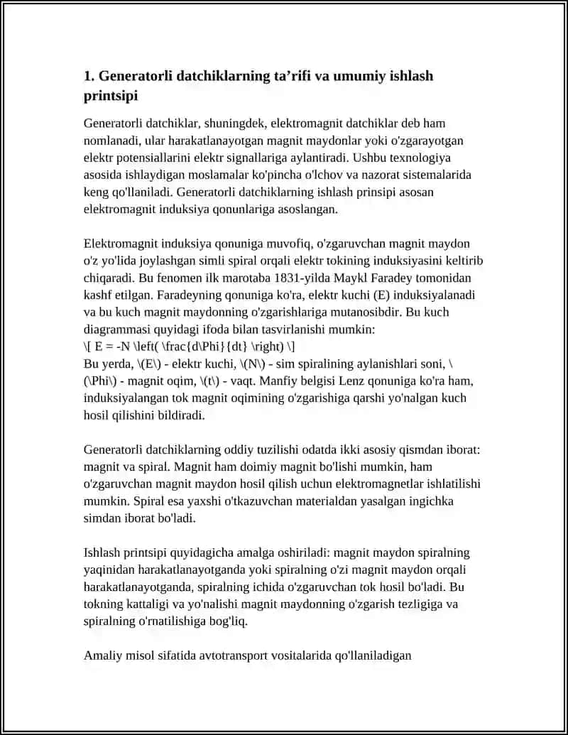 GENERATORLI DATCHIKLARNING ISHLASH PRINSIPI 3