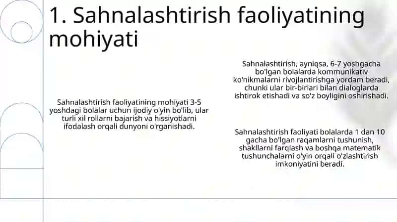 Sahnalashtirish faoliyati 3