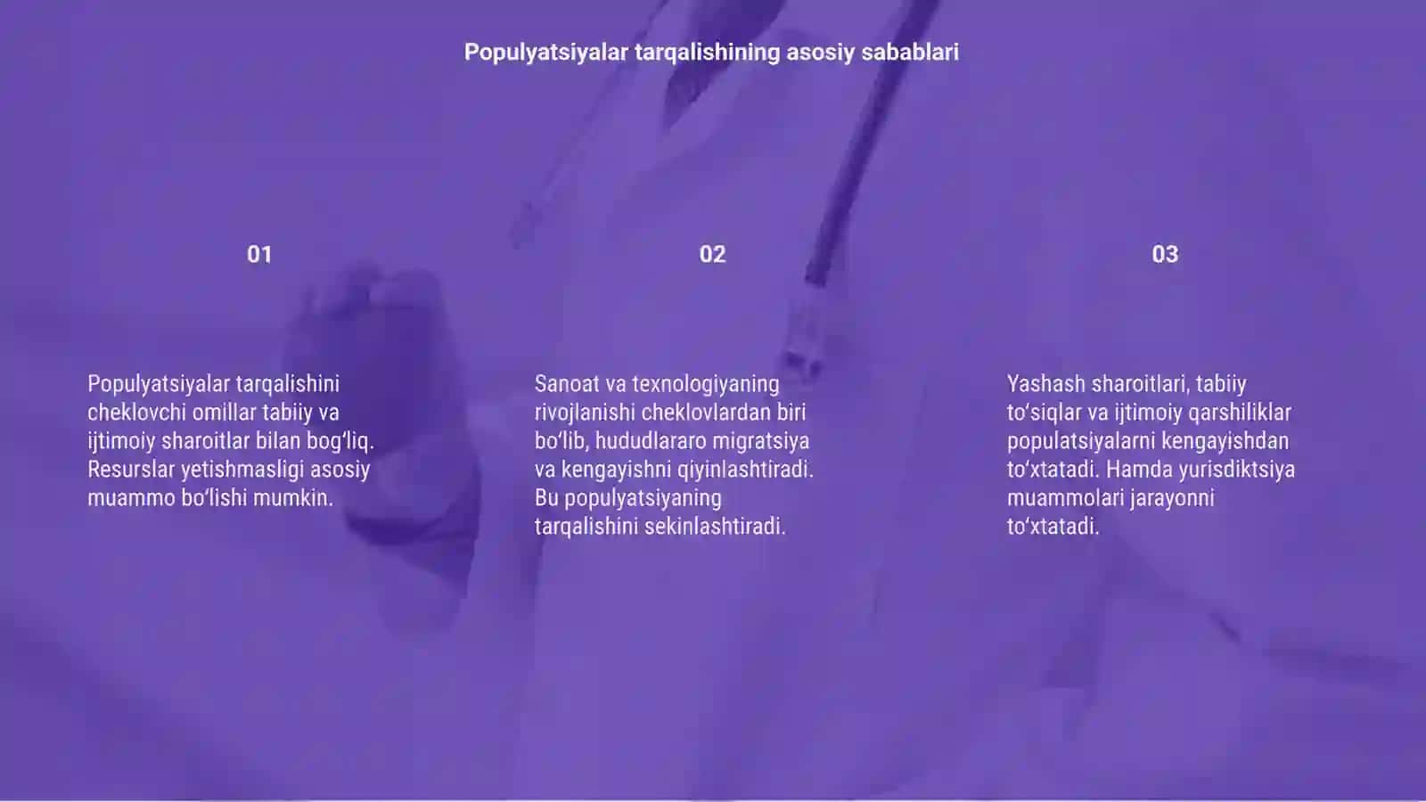 Populyatsiyalar tarqalishini cheklovchi omillar 3