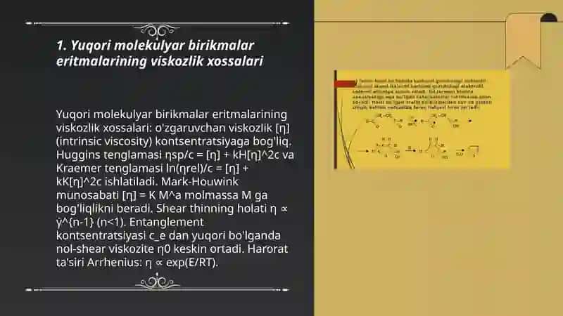 Yuqori malekulyar birikmalar eritmalarning xossalari 3