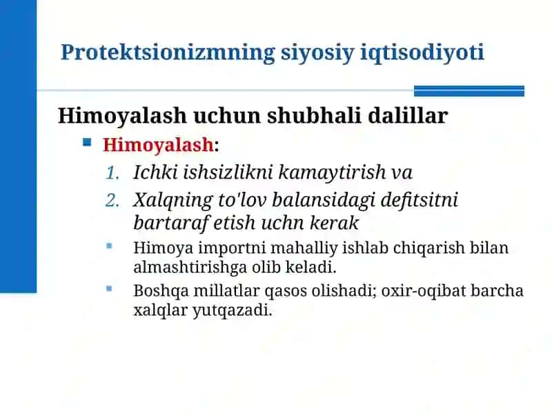 Protektsionizmning siyosiy iqtisodiyoti 3