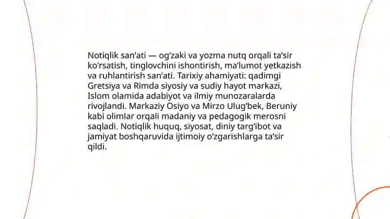 Notiqlik sanʼati shakllanishining tarixiy ildizlari 3