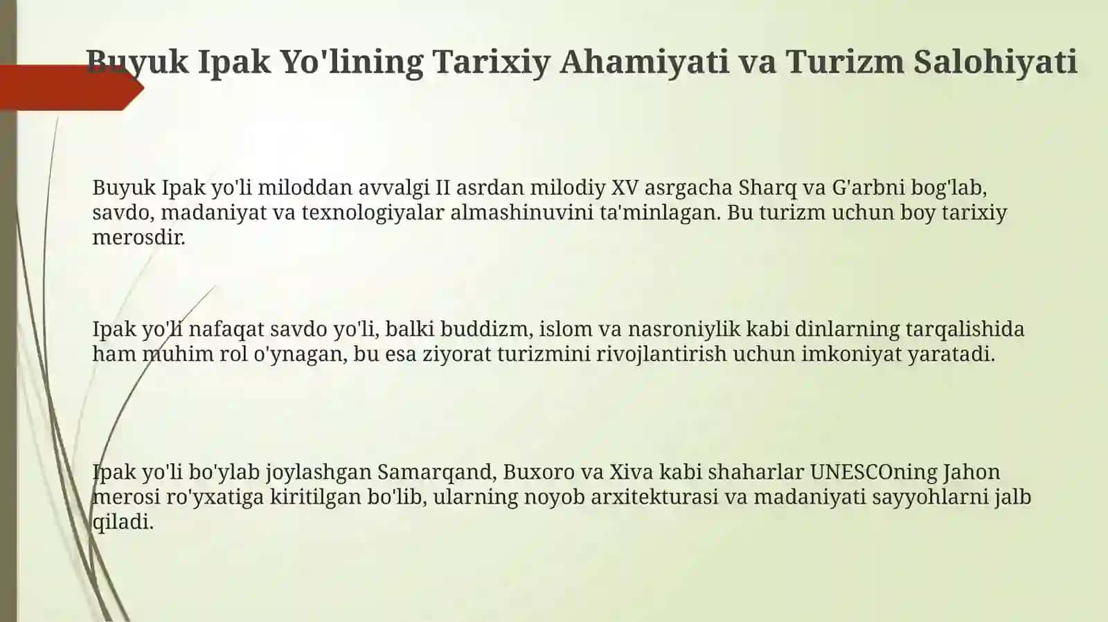 Buyuk Ipak Yo'li: Iqtisodiy Modernizatsiya va Turizm Istiqbollari 3