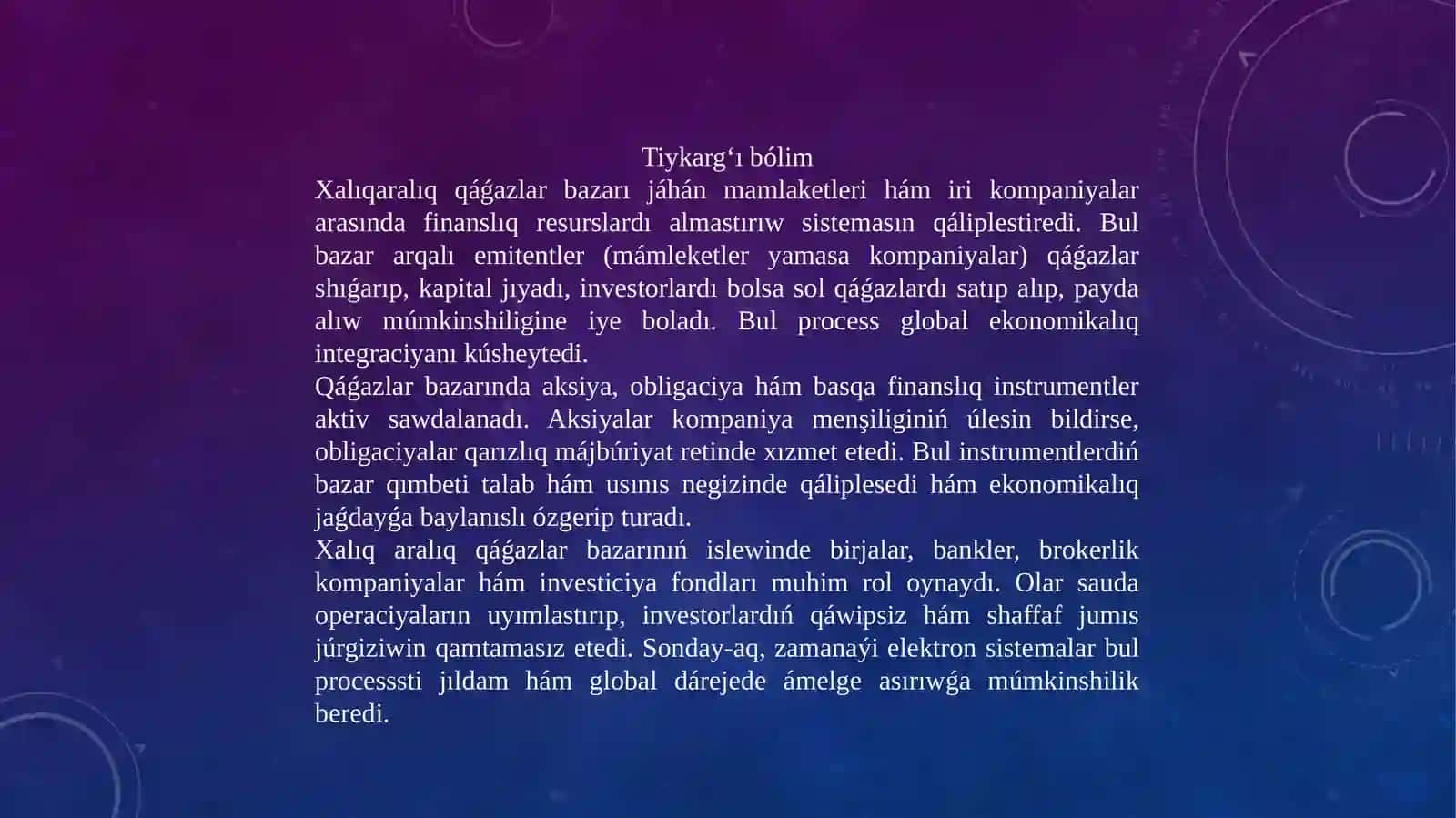 Xalıq aralıq qáǵazlar bazarı 3