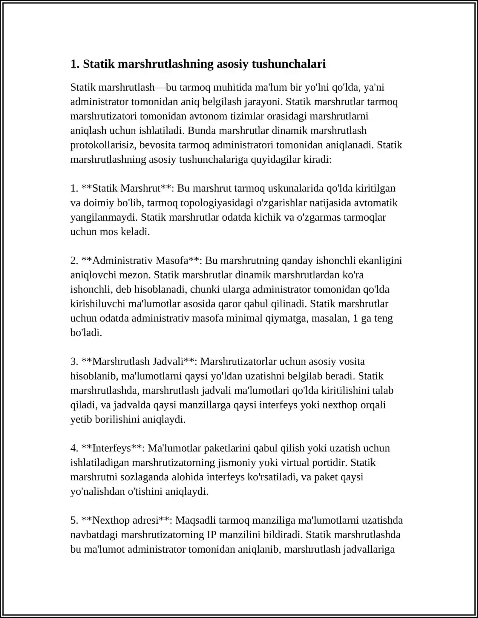 STATIK MARSHRUTLASH VA KONFIGURATSIYA 3