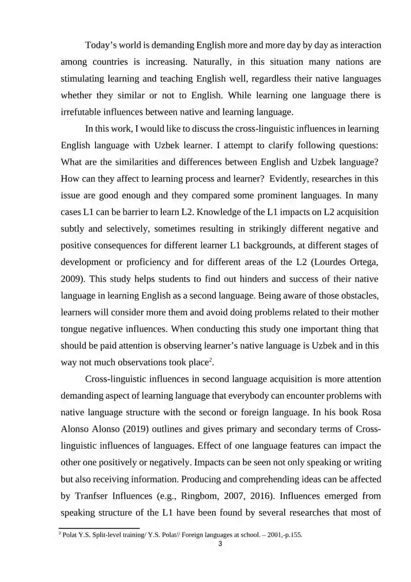 The Influence of Uzbek Language on the English 3