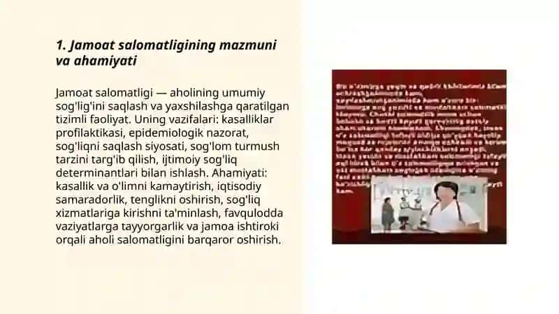 Jamoat salomatligi moduli 3