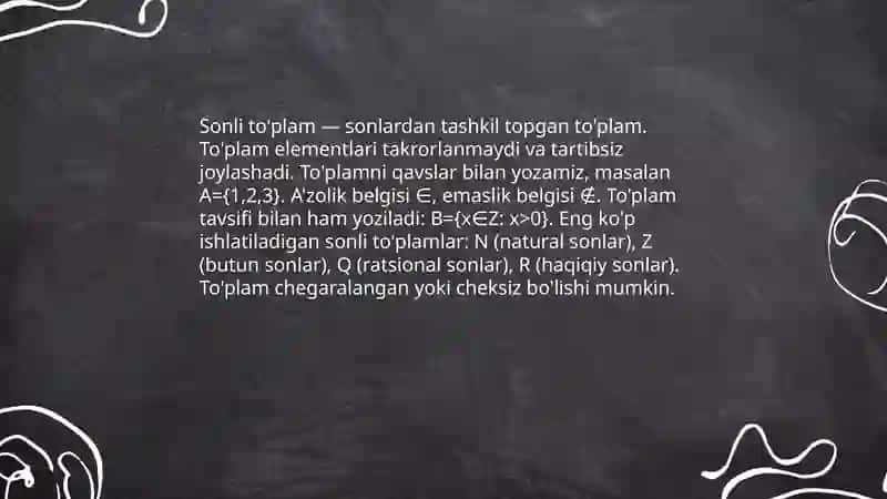 Sonli to'plamlar haqida ma'lumot 3