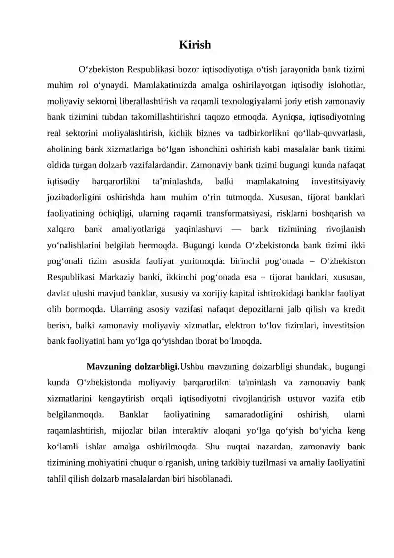 Oʻzbekiston Respublikasi zamonaviy bank tizimi 3