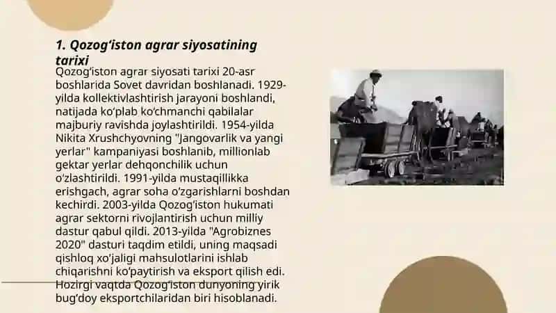 Qozogʻistonda agrar siyosat rivojlanishi 3