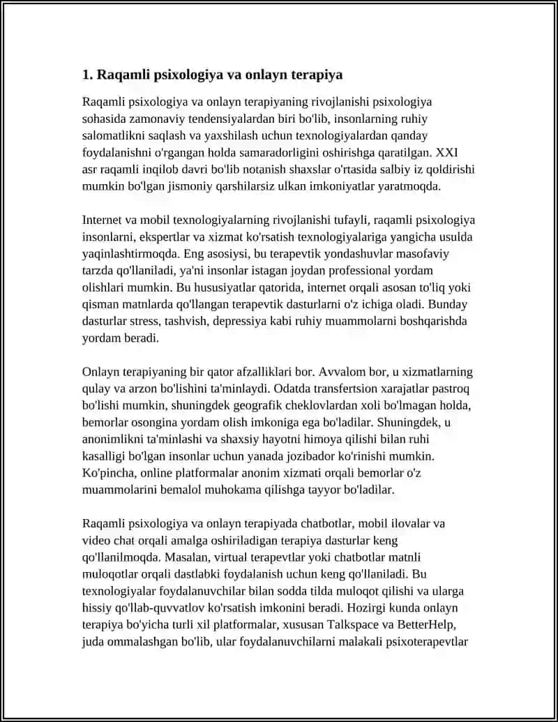 Rahamli psixologiya va onlayn terapiya 3