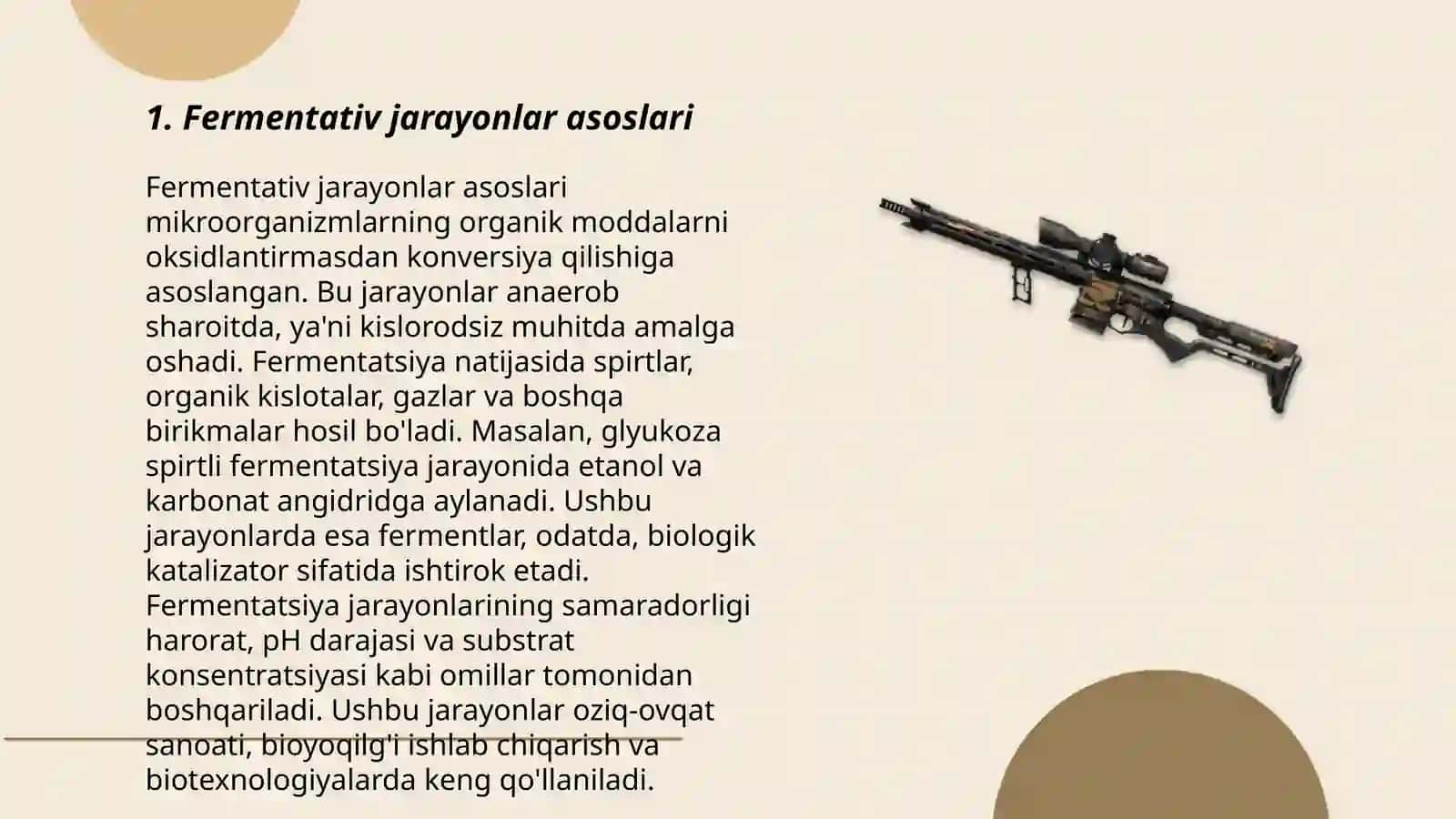 Fermentativ jarayonlar asoslari 3