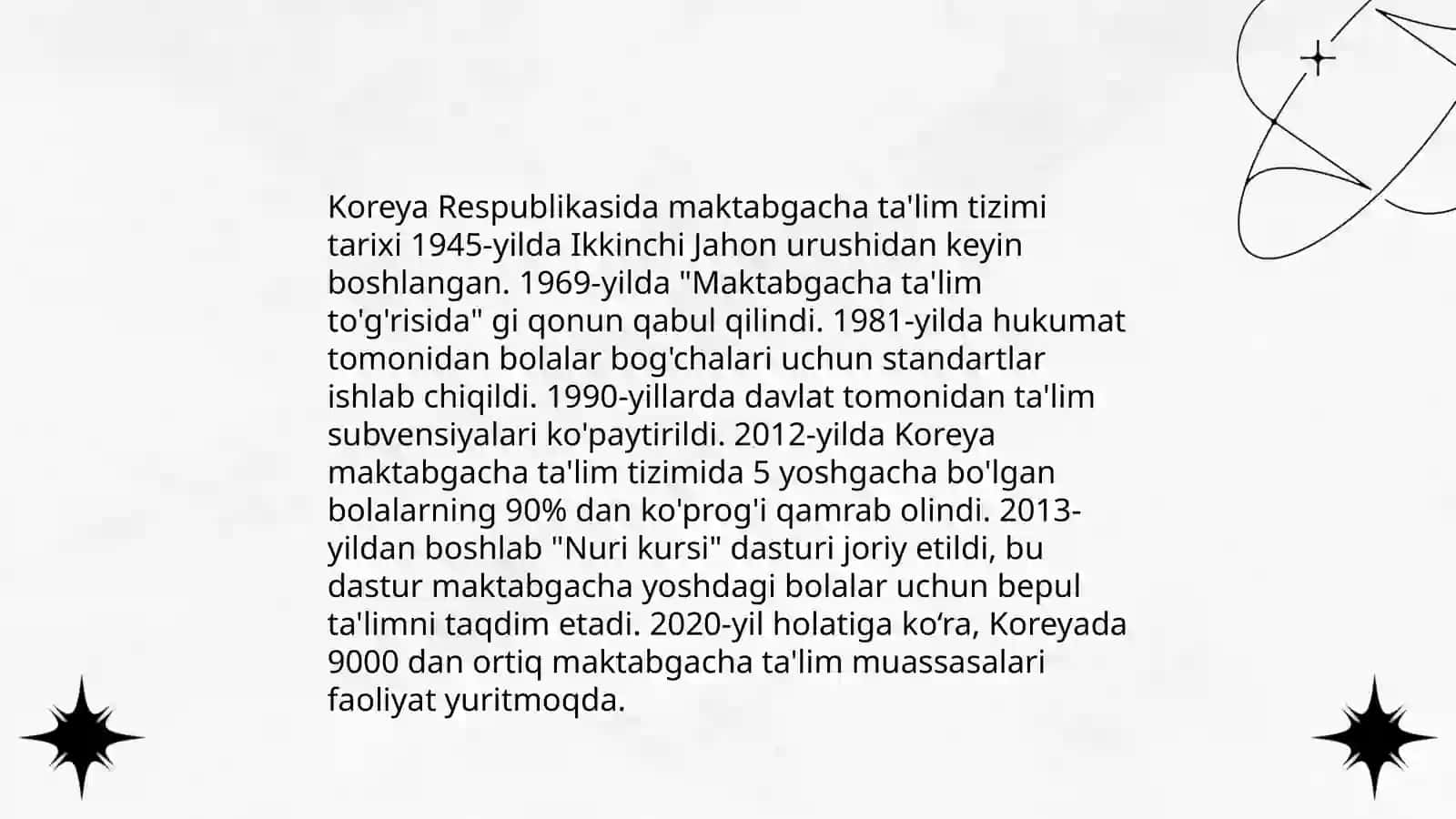 Koreya Maktabgacha ta'lim tizimi 3