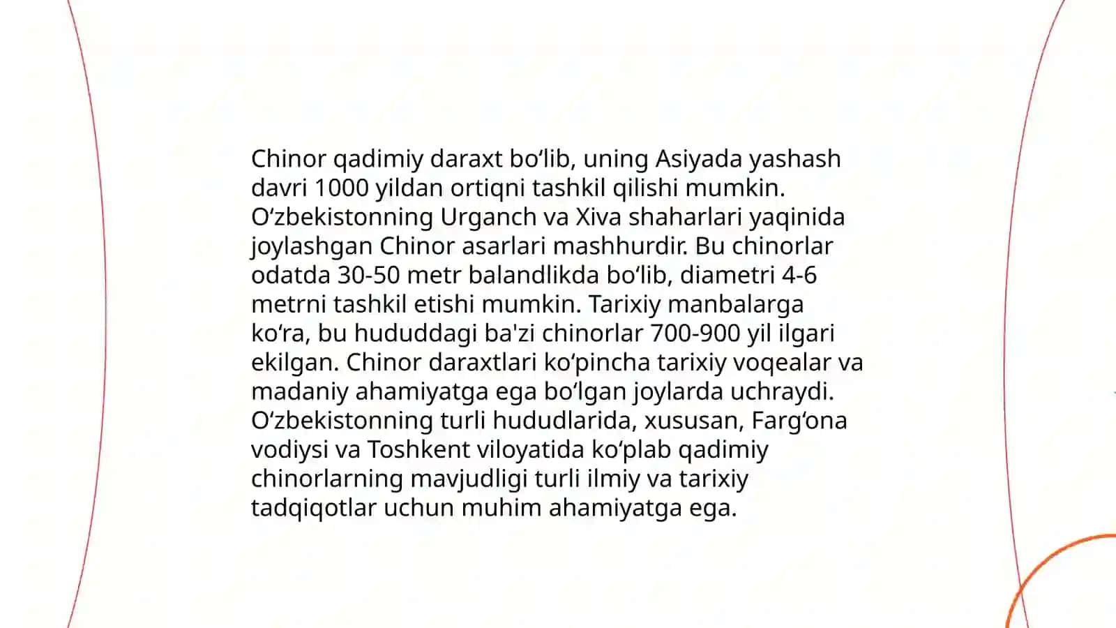 Chinor asari haqida taqdimot 3