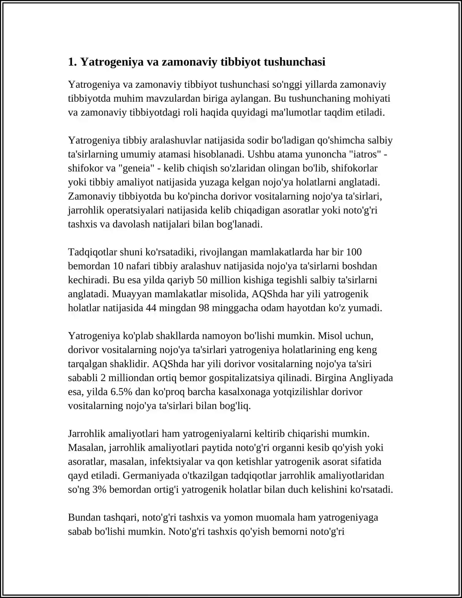 HOZIRGI ZAMON TIBBIYOTIDA YATROGENIYA MUOMMOLARI 3